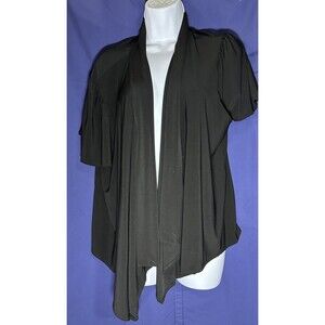 Kupcake Black Waterfall Open Front Cardigan Shrug 2X Plus Made in USA
